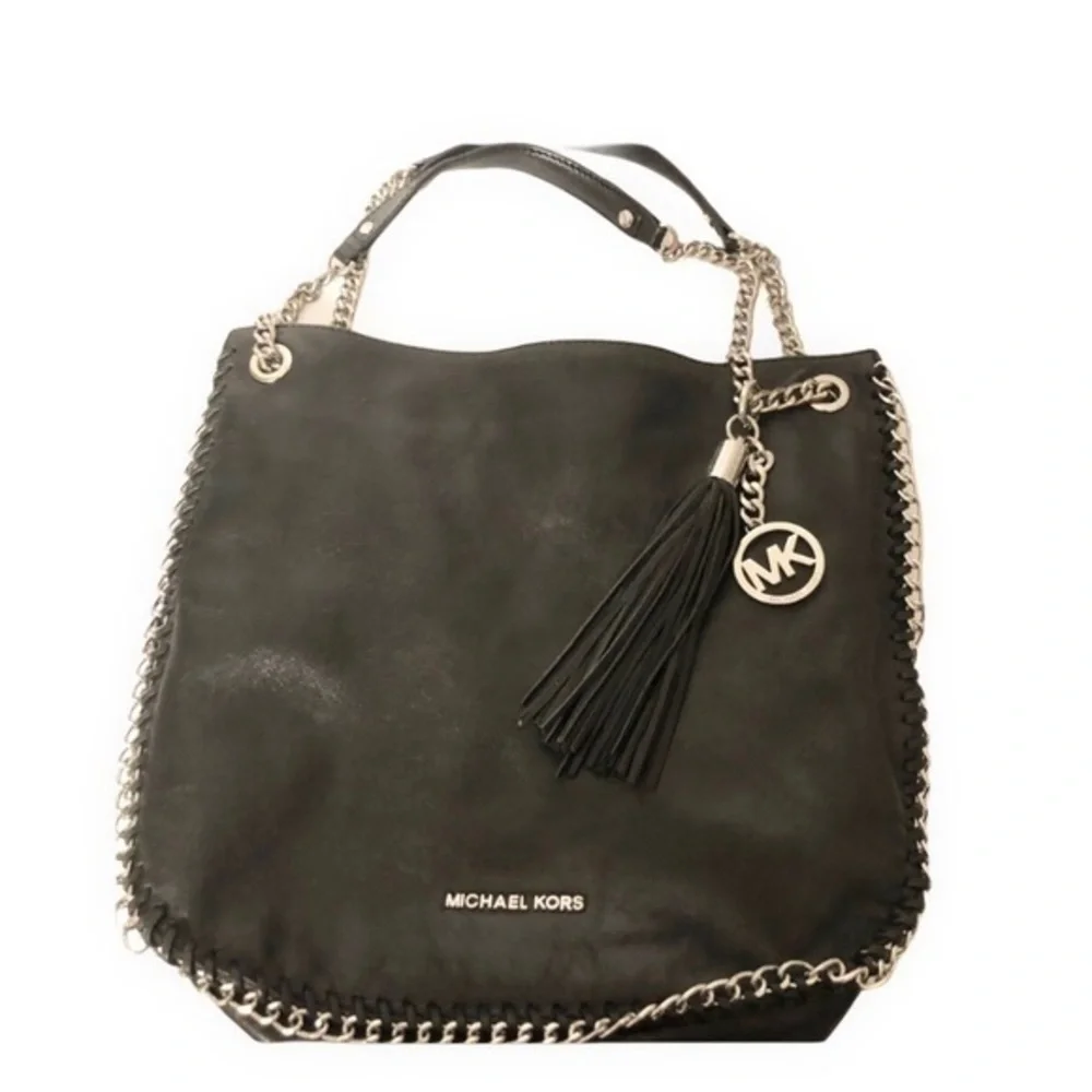 MICHAEL KORS CHELSEA Hangbag black leather chain